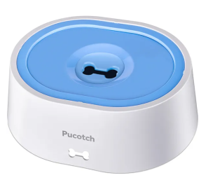 Dog Water Bowl No Spill 2L 70oz Spill Proof Dog Water Bowl Slow Water Feeder For Dogs (Color: White)